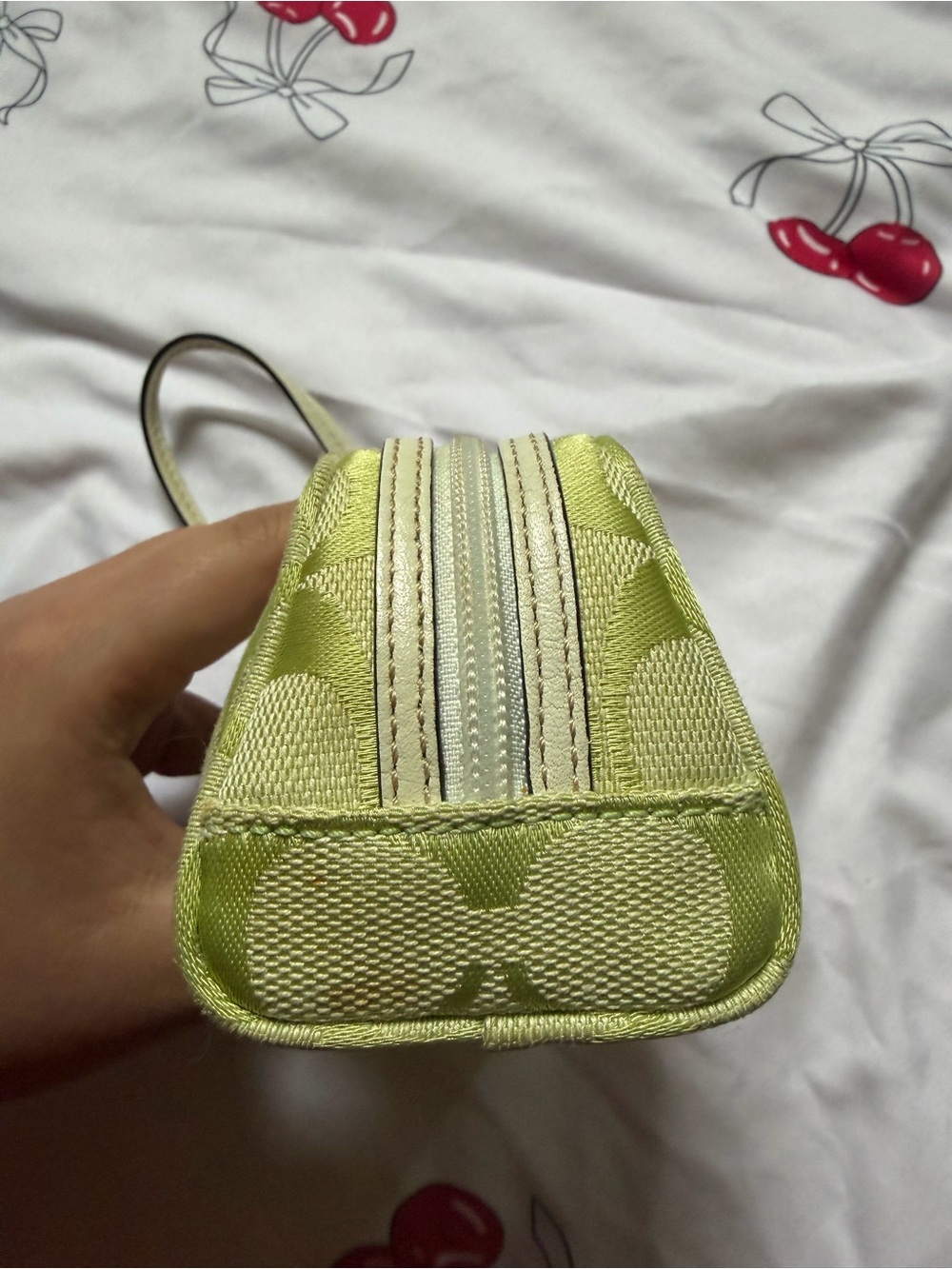 Rare Y2K Coach Lime Green Small Pouch Signature Wristlet Vintage - Picture 5 of 7